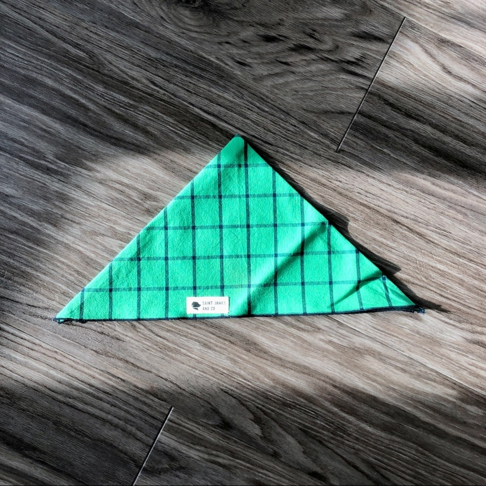 Green Plaid Dog Bandana